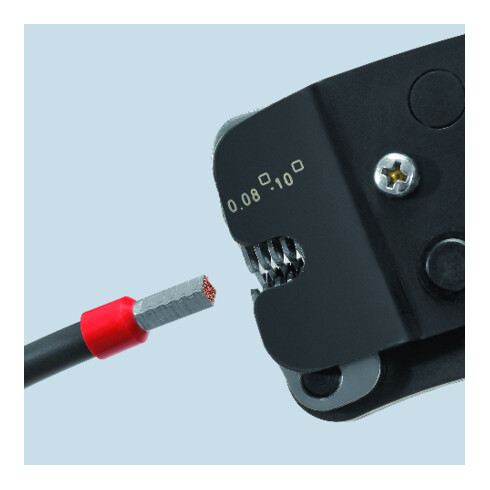 Knipex Selbsteinstellende Crimpzange brüniert mit Mehrkomponenten-Hüllen 190mm für Aderendhülsen 0,08 - 10mm²