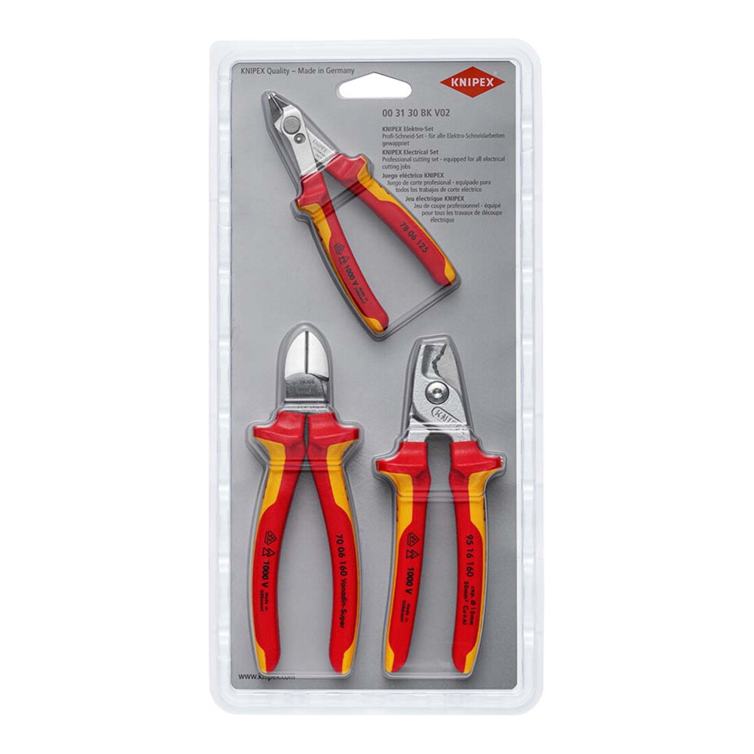 KNIPEX Set de coupe électrique 00 31 30 BK V02