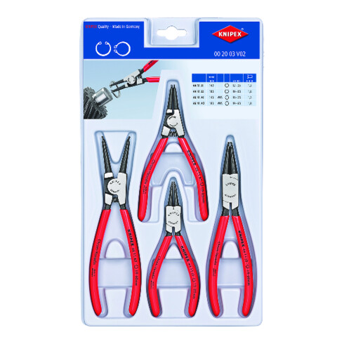 KNIPEX Set di Pinza per anelli di sicurezza 00 20 03 V02, 325mm