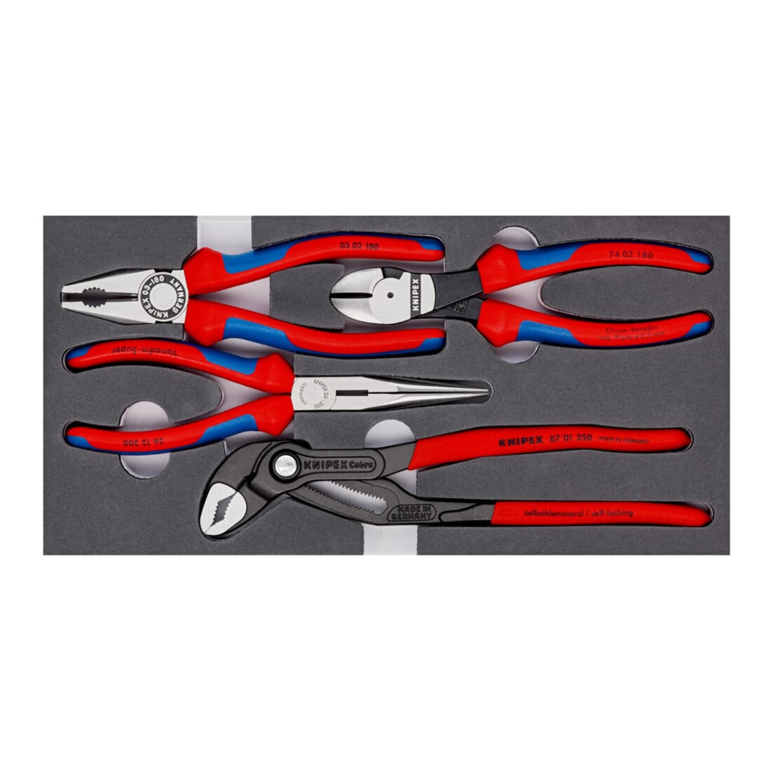 KNIPEX Set di pinze ''Basic'' con inserto in materiale espanso