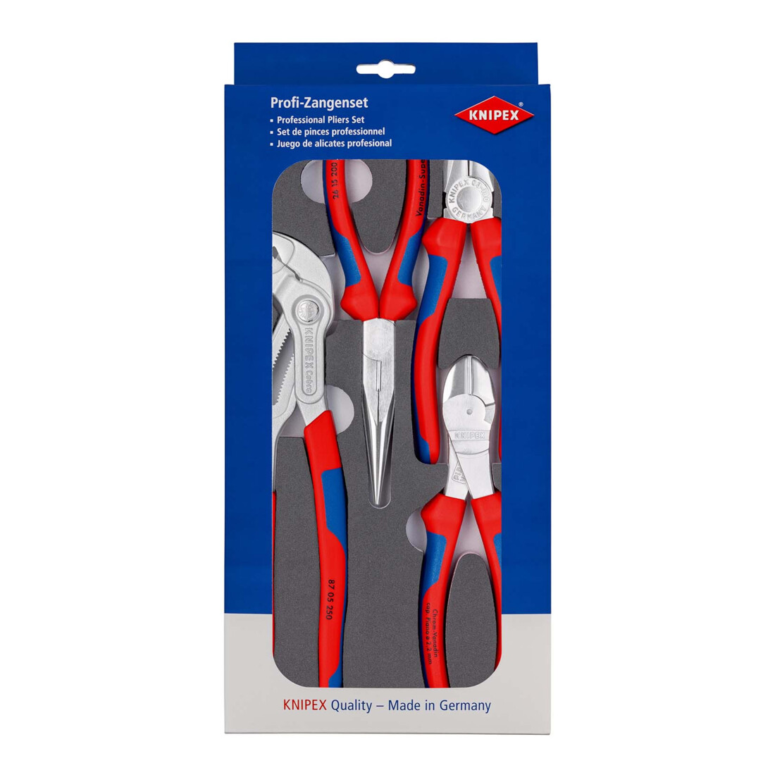 KNIPEX Set di pinze ''Basic Chrom'' con inserto in materiale espanso