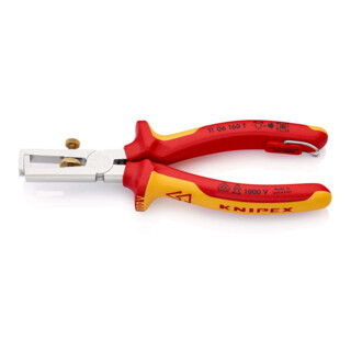 KNIPEX Spelafili universale 11 06 160 T con molla di apertura, cromata VDE, 160mm
