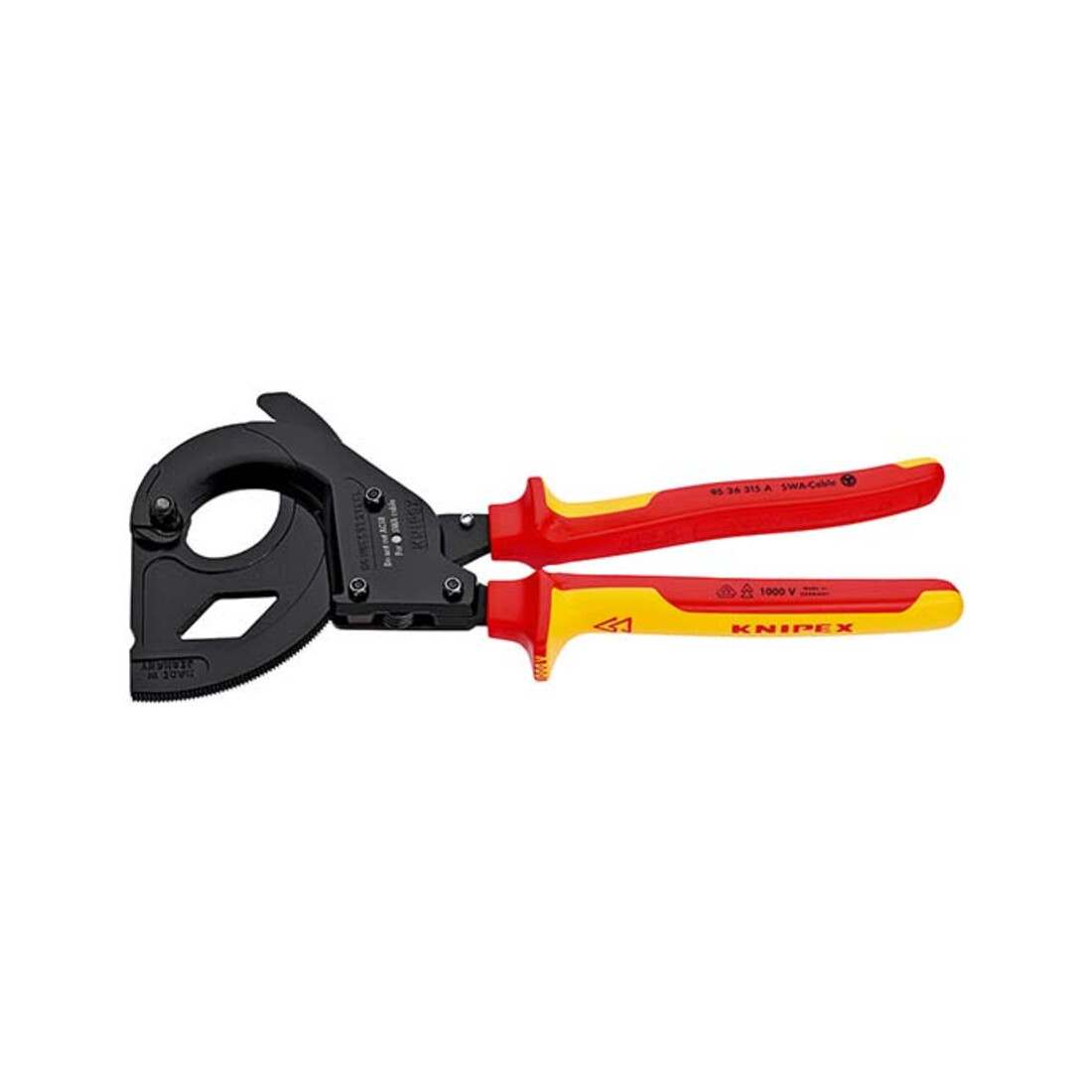 KNIPEX Tagliacavi 95 36 315 A per cavi armati in acciaio SWA, verniciato nero VDE, 315mm