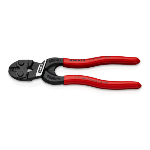 KNIPEX Tronchese CoBolt® S con cavità di taglio rivestita in plastica, nera bonderizzata, 160mm