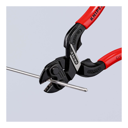 KNIPEX Tronchese CoBolt® S con cavità di taglio rivestita in plastica, nera bonderizzata, 160mm