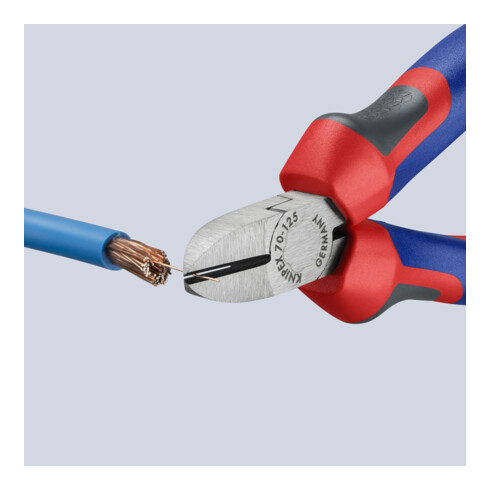 KNIPEX Tronchese laterale, nera bonderizzata lucida, con rivestimenti multicomponente