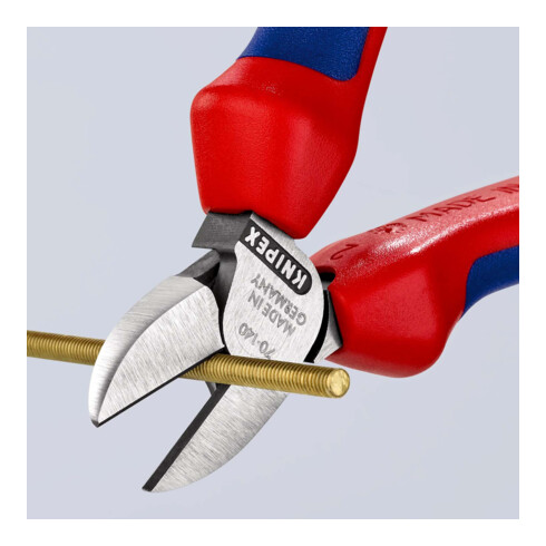 KNIPEX Tronchese laterale, nera bonderizzata lucida, con rivestimenti multicomponente