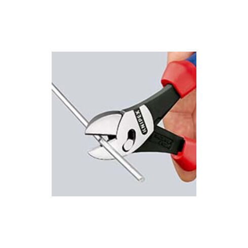 KNIPEX Tronchese laterale ad alte prestazioni TwinForce® 73 72 180 F con molla di apertura, bonderizzata nera, 180mm