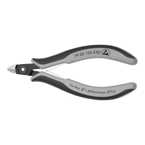 KNIPEX Tronchese laterale di precisione per elettronica 79 02 120 ESD, brunita 120mm