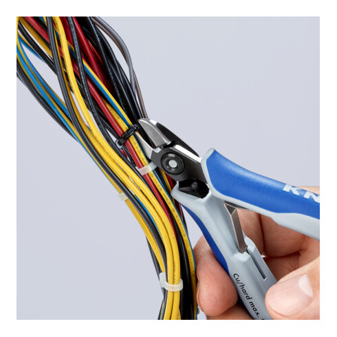 KNIPEX Tronchese laterale di precisione per elettronica con manicotti multicomponente, brunita 125mm