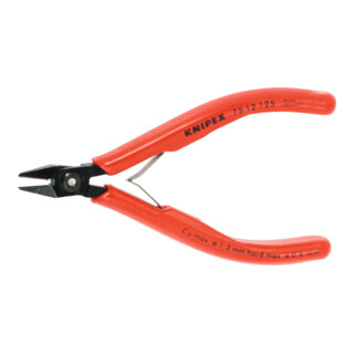 KNIPEX Tronchese laterale per elettronica, testa a punta con supporto per filo, 125Hmm