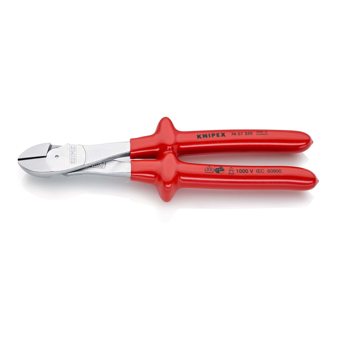 KNIPEX Tronchese laterale tipo forte 74 07 250 cromata VDE, 250mm
