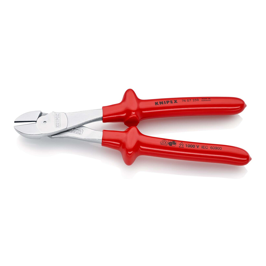 KNIPEX Tronchese laterale tipo forte 74 07 250 cromata VDE, 250mm
