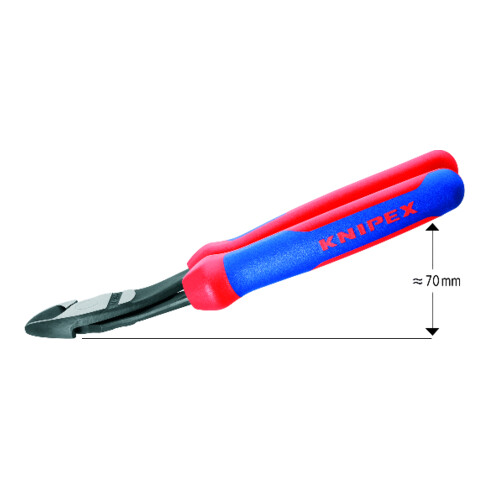 KNIPEX Tronchese laterale tipo forte 74 22 200, bonderizzata nera, 200mm