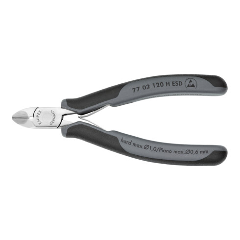 KNIPEX Tronchese per elettronica 77 02 120 H ESD con tagliente laterale in metallo duro, ESD 120mm