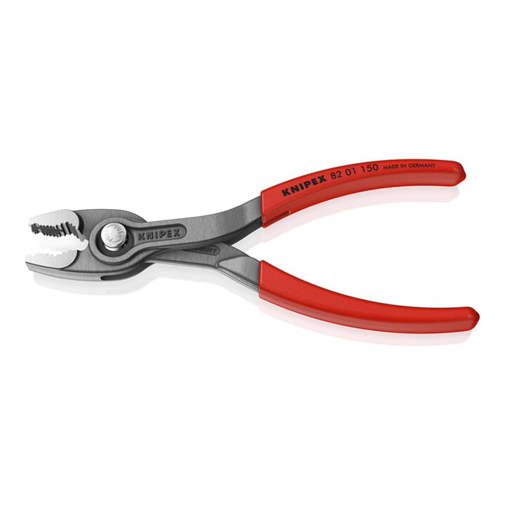 KNIPEX TwinGrip voor- en zijklemgrijptang 150 mm grijs, antislip kunststof gecoat 82 01 150