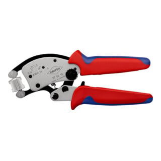 KNIPEX Twistor16®, Pince à sertir auto-ajustable pour embouts de câble, avec tête de sertissage rotative Knipex