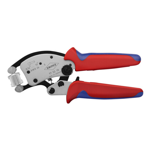 KNIPEX Twistor16®, Pince à sertir auto-ajustable pour embouts de câble, avec tête de sertissage rotative Knipex