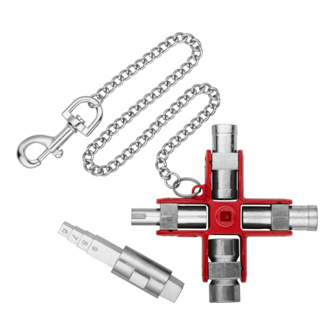 Knipex Universal-Schlüssel ''Bau'' für gängige Schränke und Absperrsysteme 90 mm