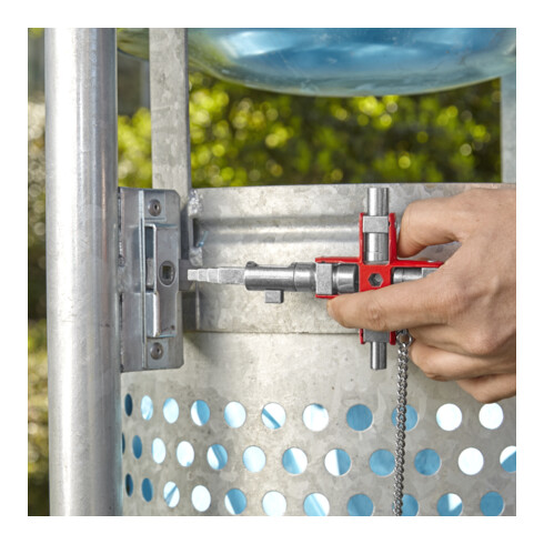 Knipex Universal-Schlüssel ''Bau'' für gängige Schränke und Absperrsysteme 90 mm