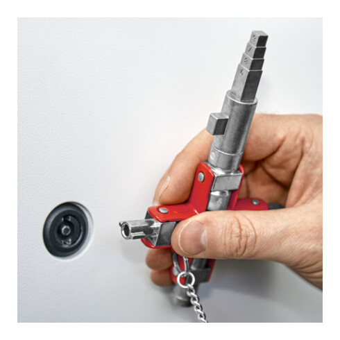 Knipex Universal-Schlüssel ''Bau'' für gängige Schränke und Absperrsysteme 90 mm