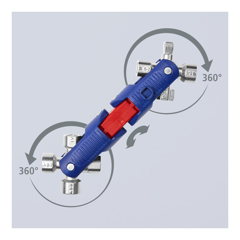 KNIPEX universele moersleutel JointKey Quadro, type: 1