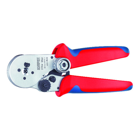 Knipex Vierdornpresszange verchromt mit Mehrkomponenten-Hüllen 180mm für gedrehte Kontakte 0,08 - 2,5mm²