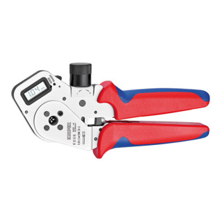 Knipex Vierdornpresszange verchromt mit Mehrkomponenten-Hüllen 195mm für gedrehte Kontakte Patented 0,08 - 2,5mm²