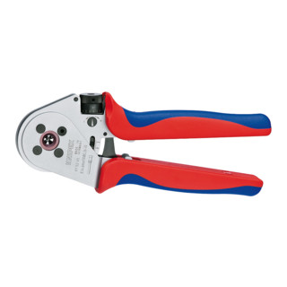 Knipex Vierdornpresszange verchromt mit Mehrkomponenten-Hüllen 230mm für gedrehte Kontakte Patented 0,14 - 6mm²