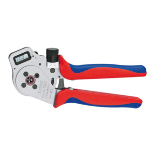 Knipex Vierdornpresszange verchromt mit Mehrkomponenten-Hüllen 250mm für gedrehte Kontakte Patented 0,14 - 6mm²