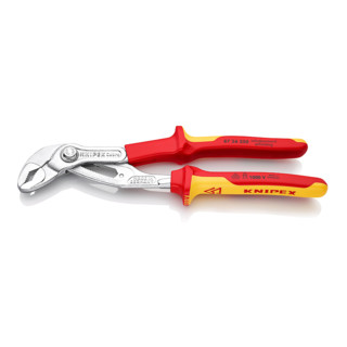 Knipex Wasserpumpenzange Cobra® VDE verchromt mit Mehrkomponenten-Hüllen 250mm VDE-geprüft