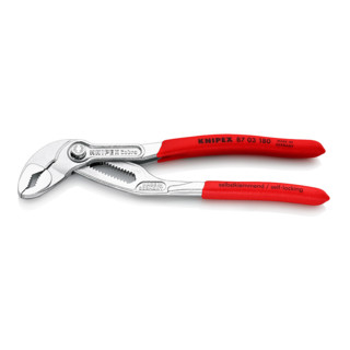 Knipex Wasserpumpenzange Cobra® verchromt mit rutschhemmendem Kunststoff überzogen 180mm