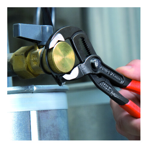 KNIPEX 87 01 180 Cobra® Hightech-Wasserpumpenzange mit rutschhemmendem Kunststoff überzogen grau atramentiert 180 mm