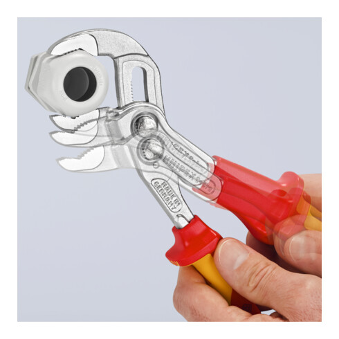 KNIPEX 87 26 250 Cobra® VDE Hightech-Wasserpumpenzange, isoliert isoliert mit Mehrkomponenten-Hüllen, VDE-geprüft verchromt 250 mm