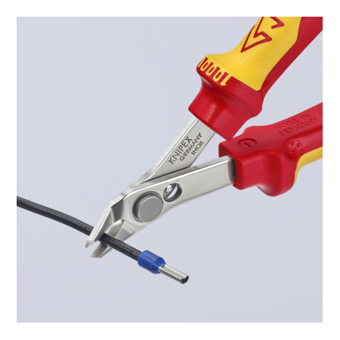 KNIPEX 78 06 125 Electronic Super Knips® VDE isoliert mit Mehrkomponenten-Hüllen, VDE-geprüft 125 mm