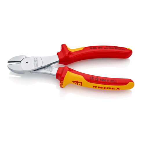 KNIPEX-Werk Tronchese laterale tipo forte 74 06 180, isolata VDE, 180mm
