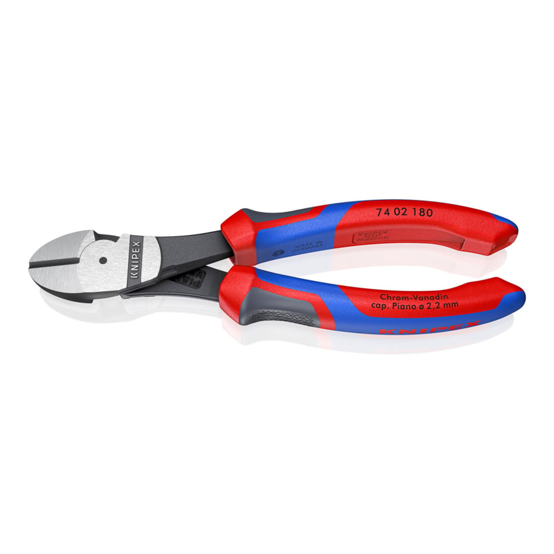 KNIPEX-Werk Tronchese laterale tipo forte74 02 180, bonderizzata nera, 180mm