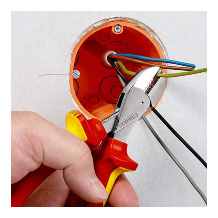 KNIPEX 73 06 160 X-Cut® Kompakt-Seitenschneider hochübersetzt isoliert mit Mehrkomponenten-Hüllen, VDE-geprüft verchromt 160 mm