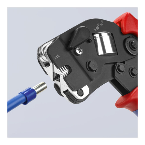 KNIPEX zelfinstellende krimptang gebruineerd met meer-component hulzen 190mm voor adereindhulzen 0.08 - 10/16mm²