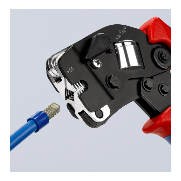 KNIPEX zelfinstellende krimptang gebruineerd met meer-component hulzen 190mm voor adereindhulzen 0.08 - 10/16mm²
