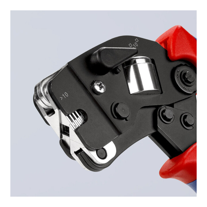 KNIPEX zelfinstellende krimptang gebruineerd met meer-component hulzen 190mm voor adereindhulzen 0.08 - 10/16mm²