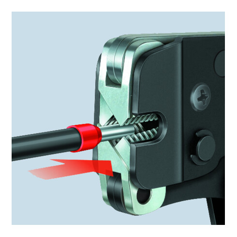 KNIPEX zelfinstellende krimptang gebruineerd met meer-component hulzen 190mm voor adereindhulzen 0.08 - 10mm²