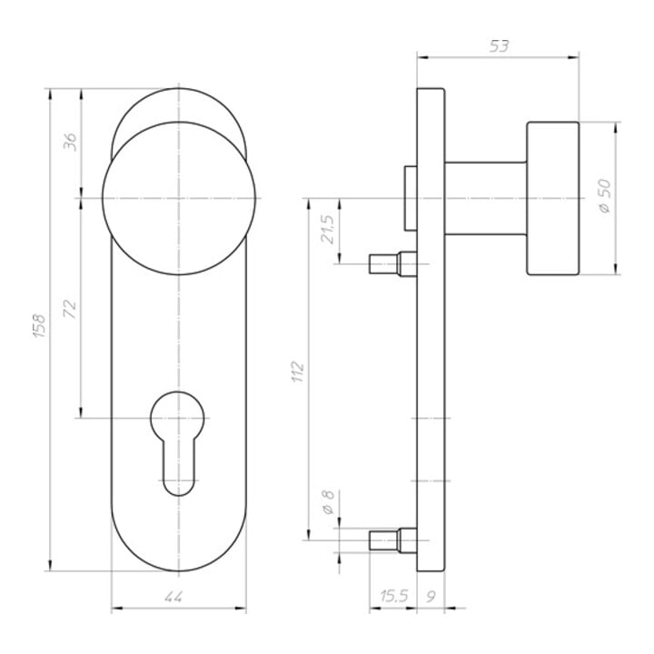 Knopfkurzschild OGRO 3020/7050 72MM PZ AL Alu.F1 Entf.72mm PZ OGRO