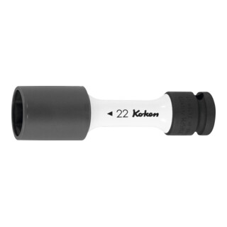 KO-KEN Bussola IMPACT con bocca esagonale 1/2" a parete sottile, con guaina in plastica, Apertura: 19mm