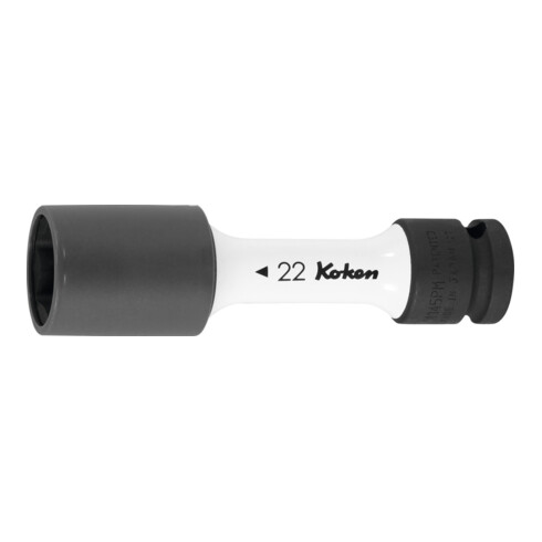 KO-KEN IMPACT-dop 6-kant, 1/2 inch dunwandig, met kunststof huls, Sleutelwijdte: 19 mm