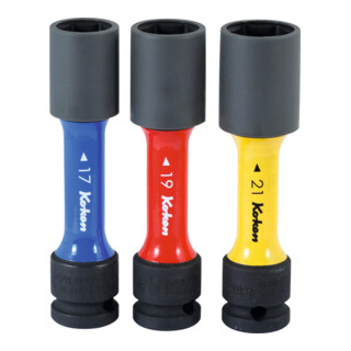 KO-KEN IMPACT-set 6-kant, 1/2 inch dunwandig, met kunststofhuls