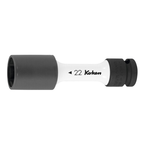 Ko-Ken IMPACT-Steckschlüsseleinsatz 6-kant, 1/2 Zoll dünnwandig, mit Kunststoffhülse, Schlüsselweite: 19 mm