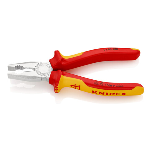 Kombizange DIN ISO 5746 L.180mm VDE-geprüft Chrom Mehrkomponenten-Hüllen Knipex