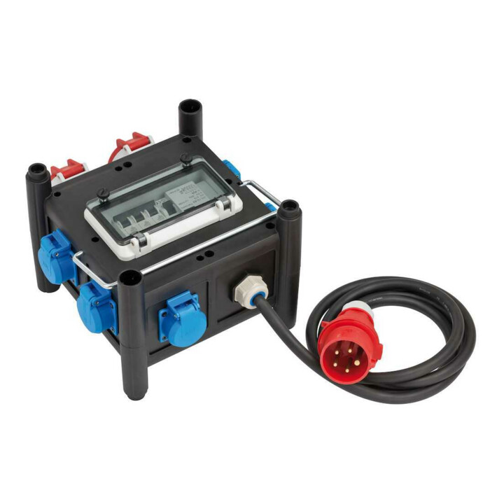 Kompakter Gummi-Stromverteiler BSV 3 FI/16 2 IP44 2m H07RN-F 5G2.5 - 2xCEE16A, 5x230V