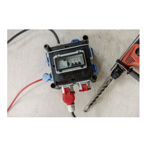 Kompakter Gummi-Stromverteiler BSV 3 FI/16 2 IP44 2m H07RN-F 5G2.5 - 2xCEE16A, 5x230V